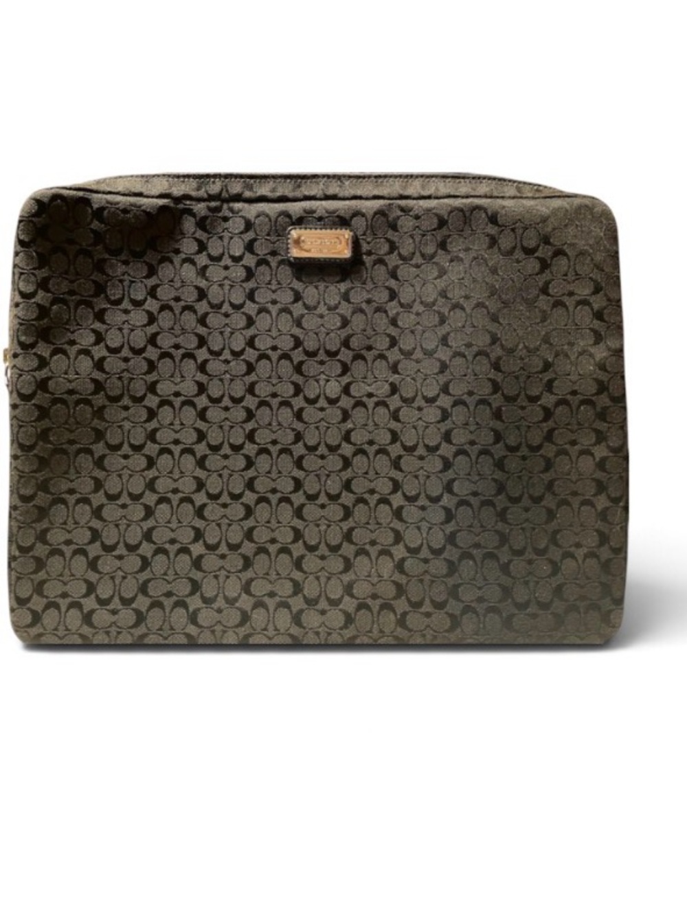 Coach Black Signature Jacquard Laptop Sleeve